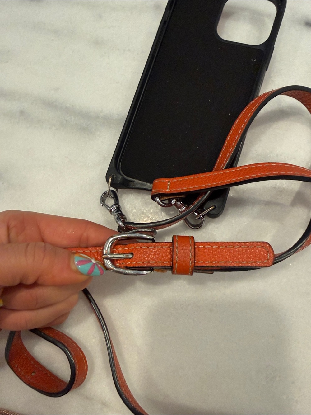 Bandolier burnt Orange Crossbody Wallet Phone Case with Strap iPhone 13 Pro Max - Picture 5 of 5